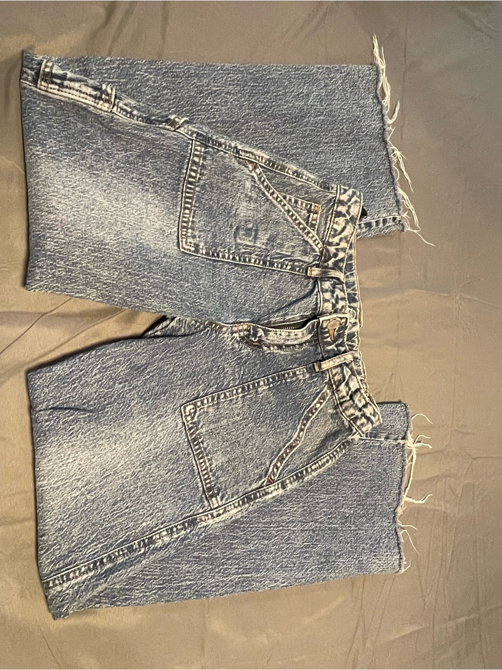 art class faded blue distressed denim shorts